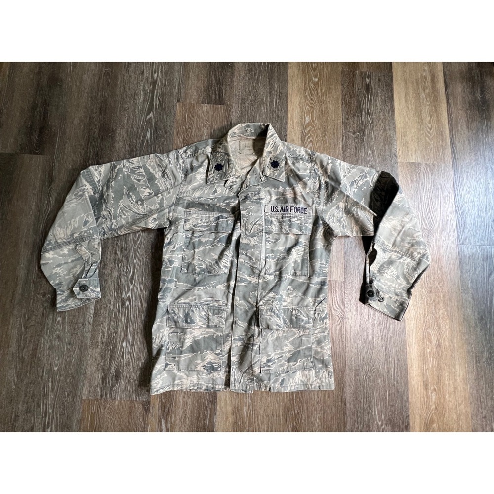 US Air‎ Force Camouflage Utility Shirt Mens 40R Gray Digital Tiger Stripe ABU